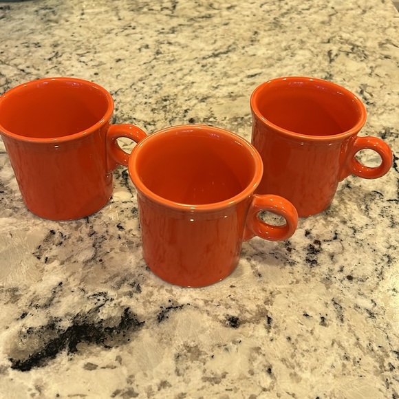 Fiesta Coffee Mugs Orange Set of 3 Classic Ring Handle 10.25 oz - Picture 1 of 5